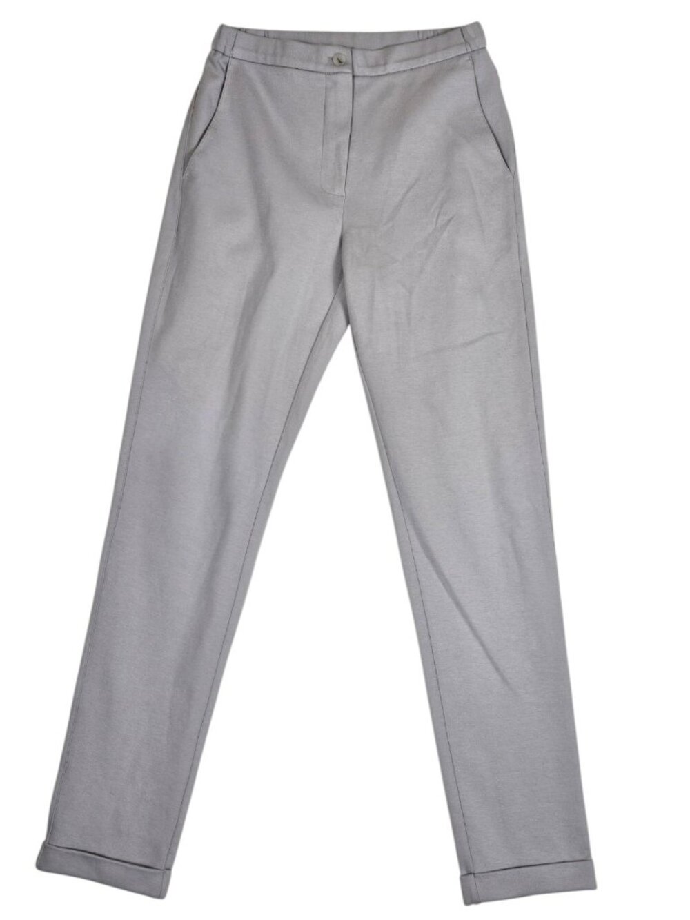 Max Mara Leisure Womens Viscose Jersey Trouser Pants Gray XS Slim Pull On